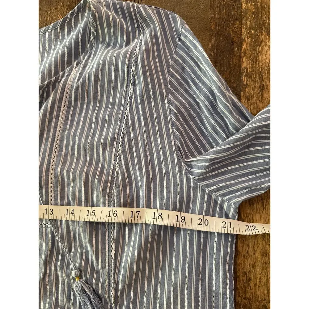 J.Jill Striped Cotton Boho Peasant Style Top - Picture 9 of 10